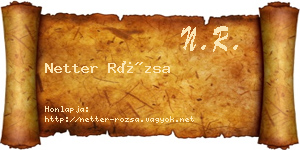 Netter Rózsa névjegykártya